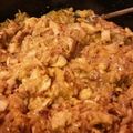 Mrs. Bell 's cooksnap of when they made Heart Attack Chicken.