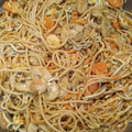 El cooksnap de Blanca G cuando hizo Espaguetis con gambitas y curry.