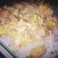 El cooksnap de Emilse Mattiussi cuando hizo Oyakodon (arroz con pollo y huevos).