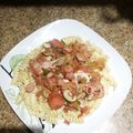El cooksnap de MR cuando hizo Farfalle con chorizo y champiñones.