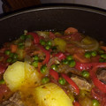 El cooksnap de Valeria Bisogni cuando hizo Bifes de lomo de cerdo con papas y batatas a la cacerola.