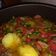 El cooksnap de Valeria Bisogni cuando hizo Bifes de lomo de cerdo con papas y batatas a la cacerola.