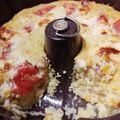 El cooksnap de Caro Zaragosi cuando hizo Budín de choclo, tomate, queso y cebolla.