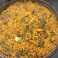 El cooksnap de Roberto Soriano cuando hizo Fideguá con gambas y mejillones.