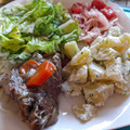 El cooksnap de Teresita Felíz cuando hizo Carne al jugo con ensalada de porotos negros.