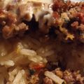 El cooksnap de Noelia cuando hizo Pastel de arroz tostado con carne molida, cebolla y queso.