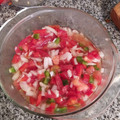 El cooksnap de Fer cuando hizo Salsa criolla. Ideal para acompañar carnes asadas. 🍅🧅🌶️🍋.