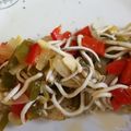 El cooksnap de Fini Bautista Angulo cuando hizo Merluza con gulas y pimientos.