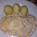El cooksnap de Lucía cuando hizo Lomo adobado en salsa (tramposa) de champiñones en Olla GM D, E y F.