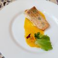 il Chemamma quando ha preparato Trancio di salmone al lardo su crema di zucca