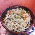 El cooksnap de Liz Benítez cuando hizo Espaguetti estilo oriental.
