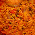 El cooksnap de Silvia Serrano cuando hizo Paella de pollo con pimientos.
