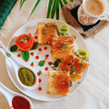 Lovely Agrawal का कुकस्नैप जब उन्होंने ब्रेड आलू सैंडविच बनाया था।