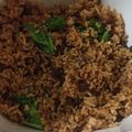 Cooksnap Farah Salwana Ameen semasa beliau membuat Nasi Goreng Daging Cincang.