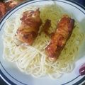 El cooksnap de Maria Del Rosario Duarte cuando hizo Milanesas de pollo con queso envueltas con tocino.