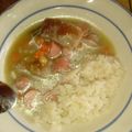 El cooksnap de Aniita Garay de Velasco cuando hizo Carne de res de brocheta en salsa verde con salchichas.