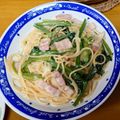 えみりんたん's cooksnap of when they made ほうれん草とベーコンのクリームパスタ！！.