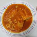 El cooksnap de Primi Alegre Flores cuando hizo Bacalao a la marinera con langostinos y almejas.