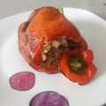 El cooksnap de Olga Sienra cuando hizo Pimientos rojos rellenos de arroz y carne.