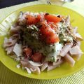 El cooksnap de Melli Za cuando hizo Pasta con pesto de aguacate y nueces.