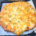 El cooksnap de monica cuando hizo Pizza casera con masa de pan.