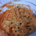 El cooksnap de Gema cuando hizo Fetuccine a las espinacas con salsa Napolitana.