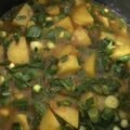 Sadaf Shoaib Vohra's cooksnap of when they made “ACHAARI ALOU with SPRING ONION “.