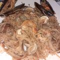 El cooksnap de Sabina Romero cuando hizo Rossejat de fideos con langostinos.