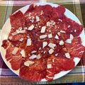 El cooksnap de Paloma Díaz cuando hizo Carpaccio de ternera con queso.