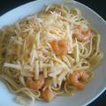 Befana3's cooksnap of when they made Shrimp Scampi with Linguini.