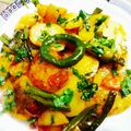 saba naz's cooksnap of when they made Shimla mirch with aloo ki bhujia.