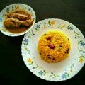 Keya Mandal's cooksnap of when they made বাসন্তী পোলাও (Basonti pulao recipe in Bengali).