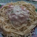 El cooksnap de Aldana Salina cuando hizo Fideos con salsa Blanca con Jamón.