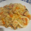 El cooksnap de Caro Mizrahi cuando hizo Paella con mariscos y pollo.