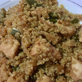 El cooksnap de Sara Lopez cuando hizo Quinoa con pollo, soja y miel.