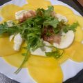 El cooksnap de noor cuando hizo Carpaccio de mango con mozzarella y jamón ibérico.