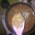 El cooksnap de Alejandro Saavedra cuando hizo Lentejas con mote y vegetales.