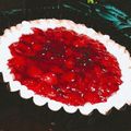 El cooksnap de Cande Avila cuando hizo Tarta de frutillas con gelatina.