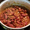 Chef Mommy Nessa's cooksnap of when they made Kielbasa & Beans.