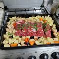 El cooksnap de Analía Garavano cuando hizo Entrecot al horno con papa y boniato zanahoria 🇺🇾.