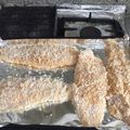 El cooksnap de Andrea Recaman cuando hizo Reineta apanada con papas mayo y ensalada a la chilena.
