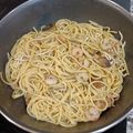 El cooksnap de Gil Iborra cuando hizo Espaguetis con gulas y gambas.