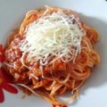 El cooksnap de Sara PA cuando hizo Espaguetis con atún y salsa tomate a la mostaza.