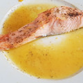 El cooksnap de Eva cuando hizo Salmón a la naranja en microondas.