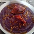 El cooksnap de Cristina Sagredo Guerrero cuando hizo Crema de lombarda y crujiente de jamón serrano.