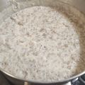 Rob's cooksnap of when they made Sausage Gravy (For Biscuits n Gravy).