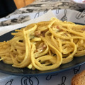 El cooksnap de Sarita Rodríguez Santos cuando hizo Tallarines a la currynara (carbonara con curry).