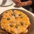 El cooksnap de Erika Olveira cuando hizo Pizza de palmito y salsa golf.