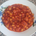 El cooksnap de Sara Pany cuando hizo Garbanzos con tomate frito y frankfurts.