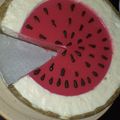 El cooksnap de Cocina Con Hasna cuando hizo Tarta fresca con forma de sandía 🍉🍉🍉.